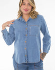 Camisa chambray azul