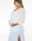 Camisa lino corazon ivory
