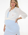 Camisa lino corazon ivory
