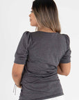 Blusa Candelaria brillo gris