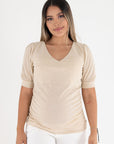 Blusa Candelaria brillo beige