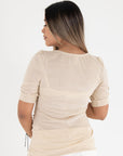 Blusa Candelaria brillo beige