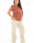 Camiseta LOVE rojo granate