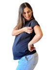 Blusa basica con puños y cuello en rib negro