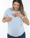 Duo mama bb silueta t-shirt lactancia azul