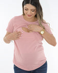 Duo mama bb silueta t-shirt lactancia rosa