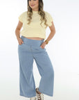 Pantalon chambray azul