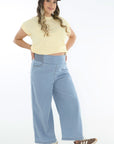 Pantalon chambray azul