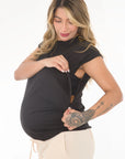 Camiseta lactancia rib negro