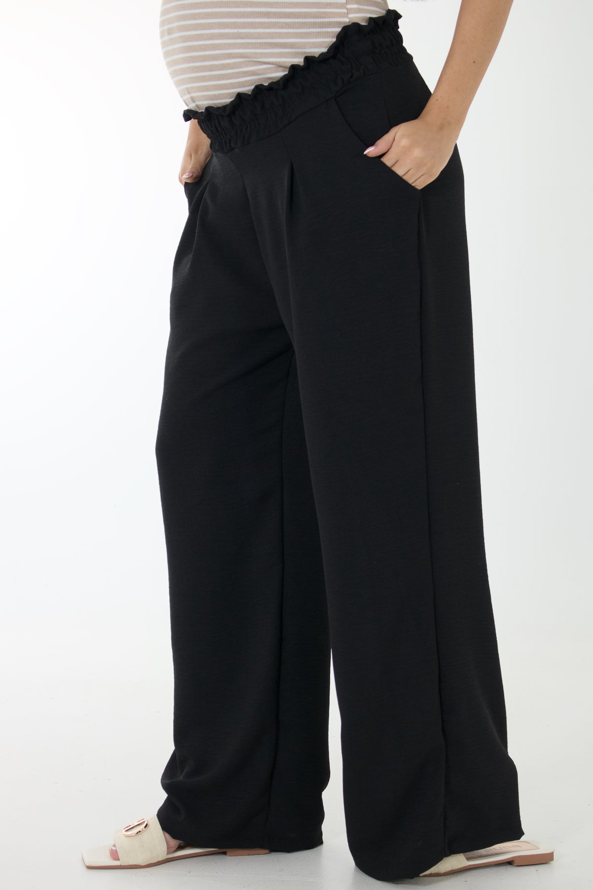 Pantalon pretina Resortada negro