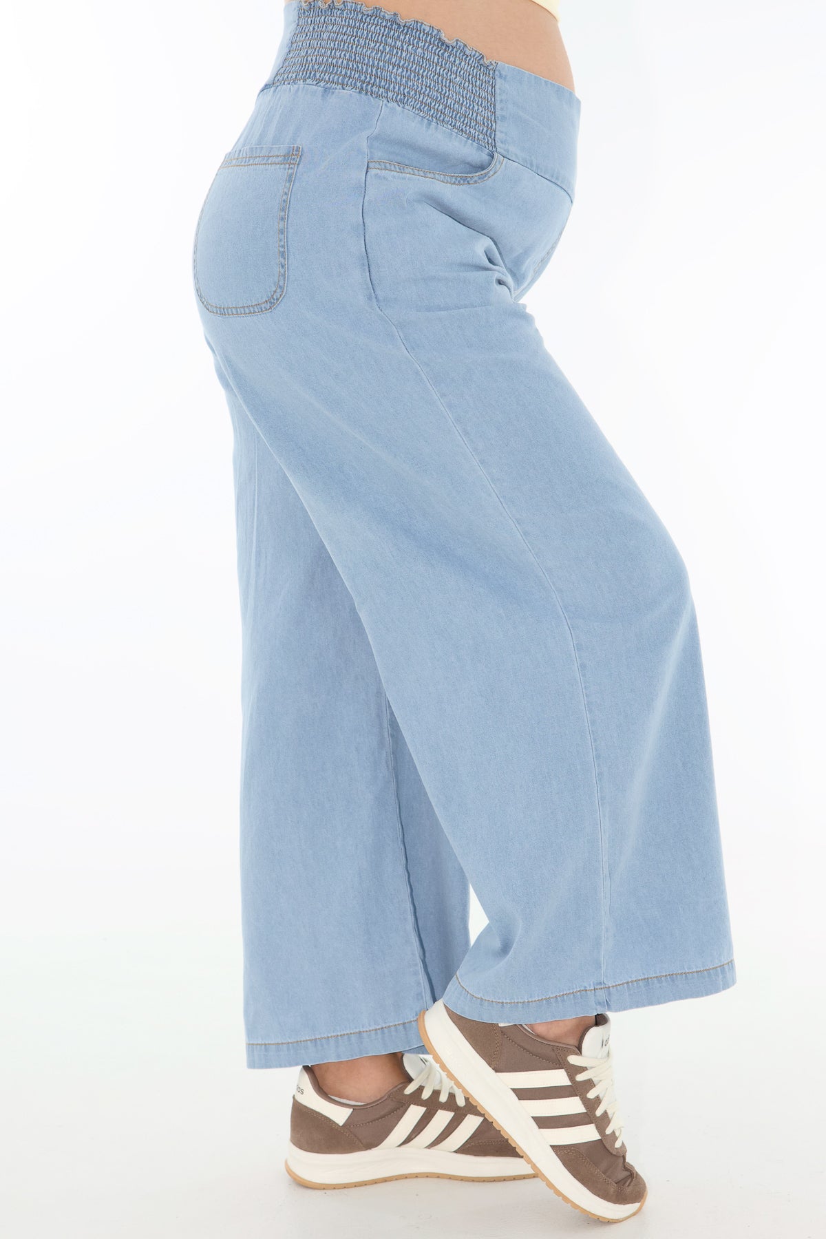 Pantalon chambray azul