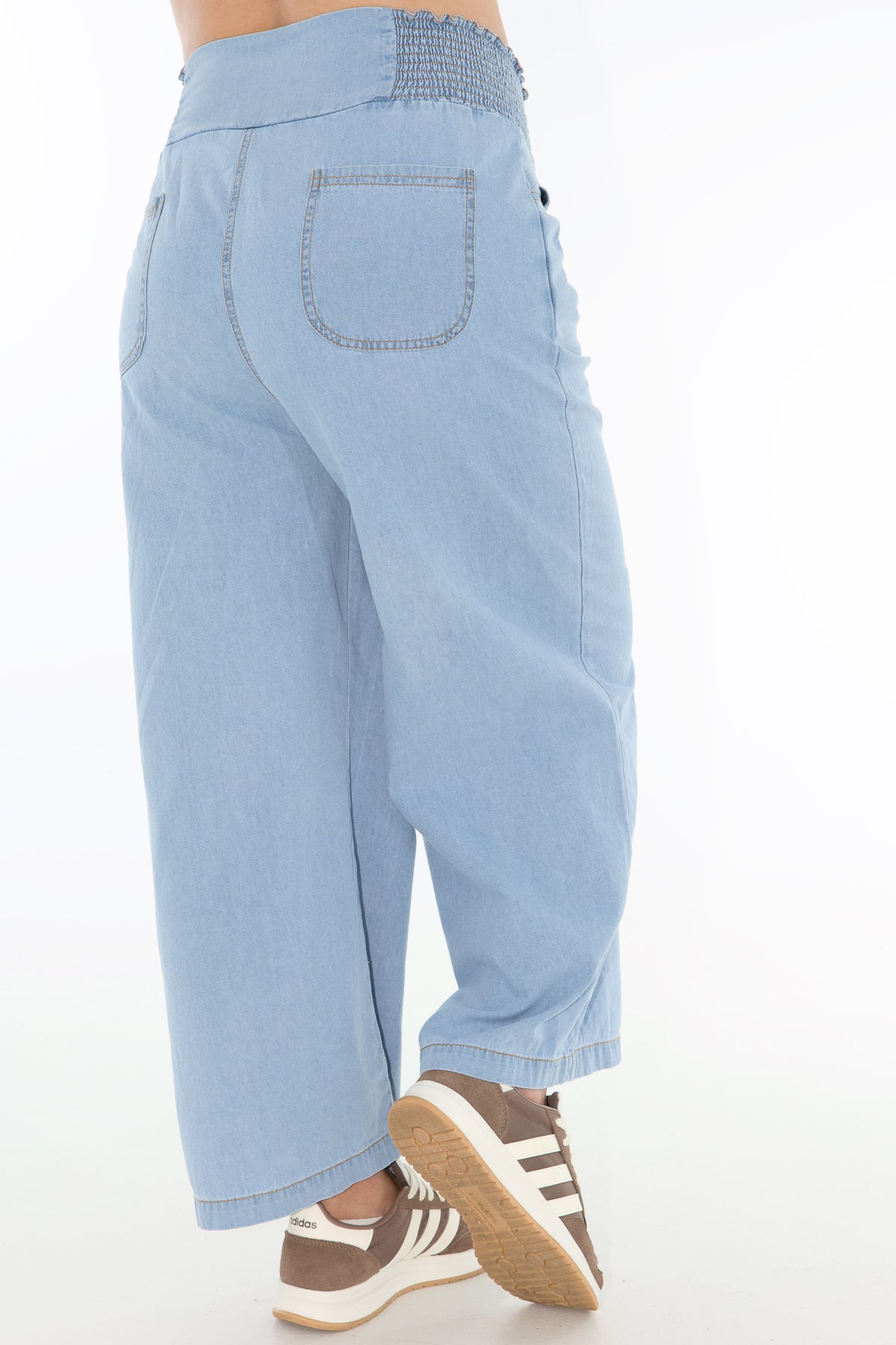 Pantalon chambray azul