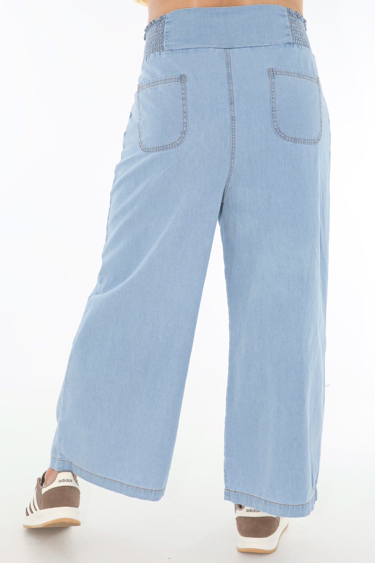 Pantalon chambray azul