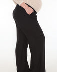 Pantalon tiro bajo jareta silueta amplia negro