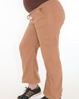 Pantalon cargo jareta tiro bajo caqui