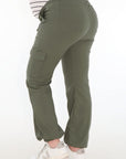 Pantalon cargo jareta tiro bajo verde