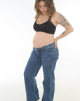 Jean low Rise para embarazada azul