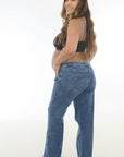 Jean low Rise para embarazada azul