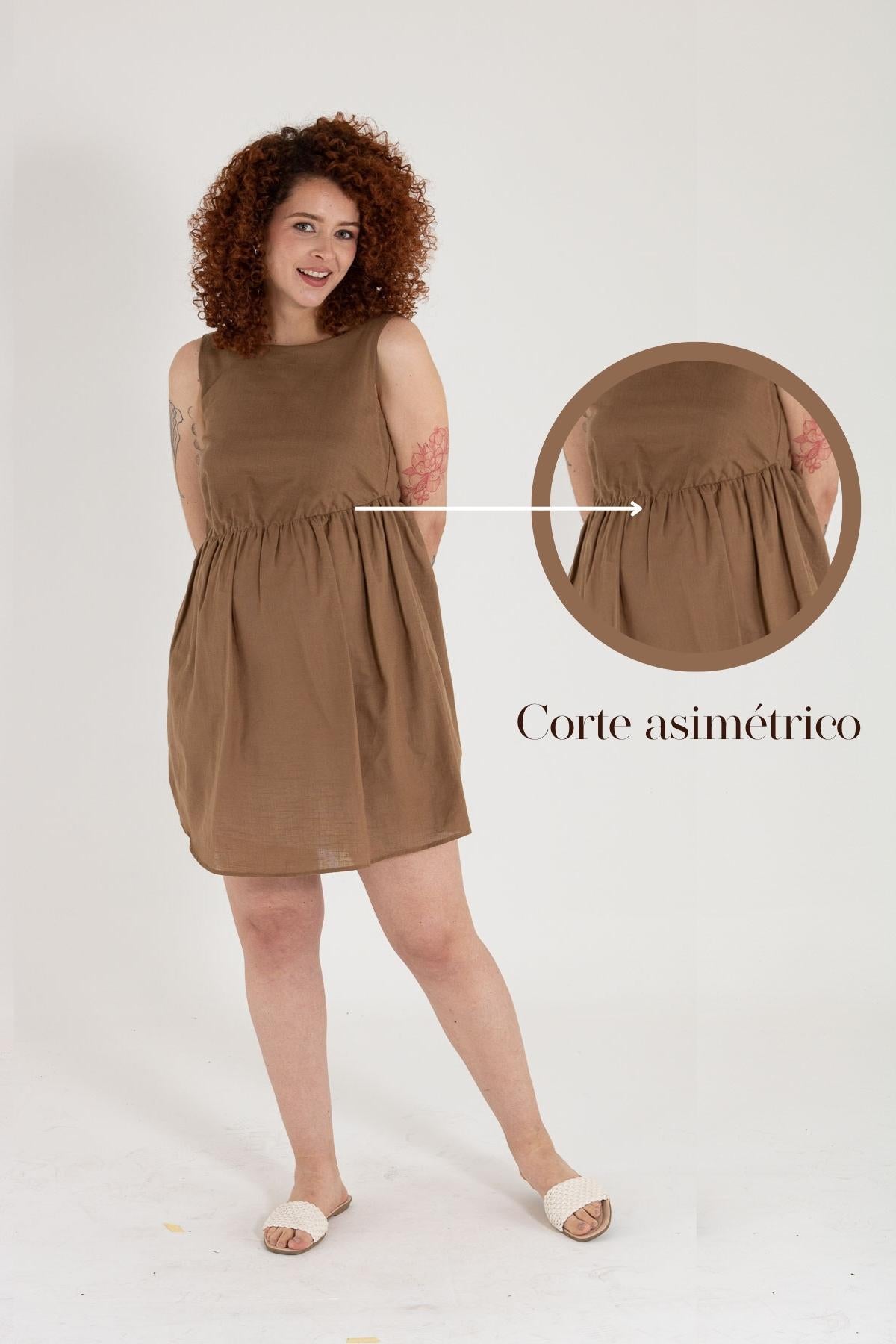 Vestido Curly caqui