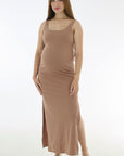 Vestido en Rib apto lactancia caqui