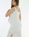 Vestido en Rib apto lactancia ivory