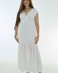 Maxi vestido apto para lactancia blanco