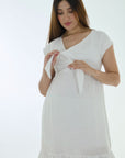 Maxi vestido apto para lactancia blanco