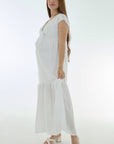 Maxi vestido apto para lactancia blanco