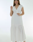 Maxi vestido apto para lactancia blanco