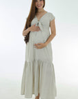 Maxi vestido apto para lactancia verde