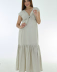 Maxi vestido apto para lactancia verde