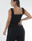 Jumper canesu resortado apto para la lactancia negro