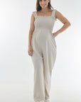 Jumper canesu resortado apto para la lactancia beige
