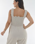 Jumper canesu resortado apto para la lactancia beige