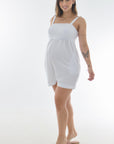 Jumper short amarre tiras apto para la lactancia blanco