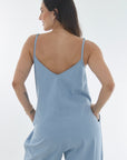 Jumper silueta amplia tiras indigo liviano azul