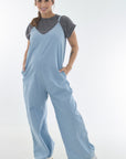 Jumper silueta amplia tiras indigo liviano azul