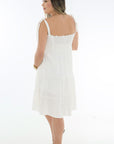 Vestido corto amarre en hombros blanco