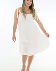 Vestido corto amarre en hombros blanco