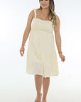 Vestido corto amarre en hombros amarillo