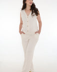 Set chaleco y pantalon lactancia ivory
