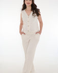Set chaleco y pantalon lactancia ivory