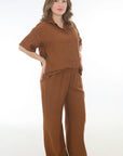 Set camisa y pantalon cafe