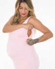 Vestido en Rib apto lactancia rosa