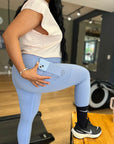 Leggins deportivo trana azul claro