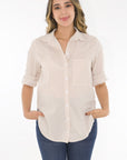 Camisa popelina rayas beige