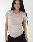 Duo basica mama y body bb en rib beige