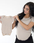 Duo basica mama y body bb en rib beige