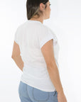 T shirt  cuello puños rib blanco