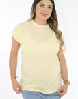 T shirt  cuello puños rib amarillo